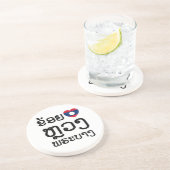 I Heart (Love) Luang Prabang, Laos Language Script Zandsteen Onderzetter (Zijkant)