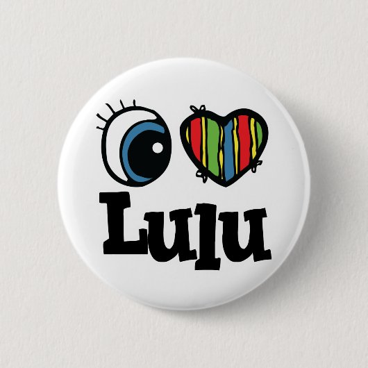 I Heart (Love) Lulu Ronde Button 5,7 Cm (Voorkant)