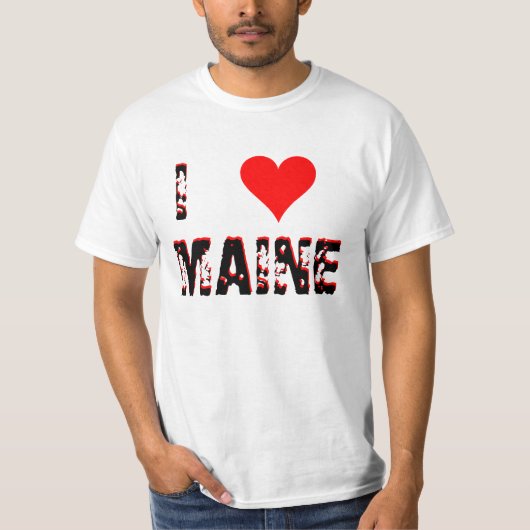 I Heart (Love) Maine T-shirt (Voorkant)