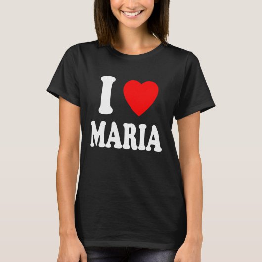 I Heart Love Maria Cute Matching Couple Spouse T-shirt (Voorkant)