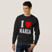 I Heart Love Maria Cute Matching Couple Spouse Trui (Voorkant volledig)