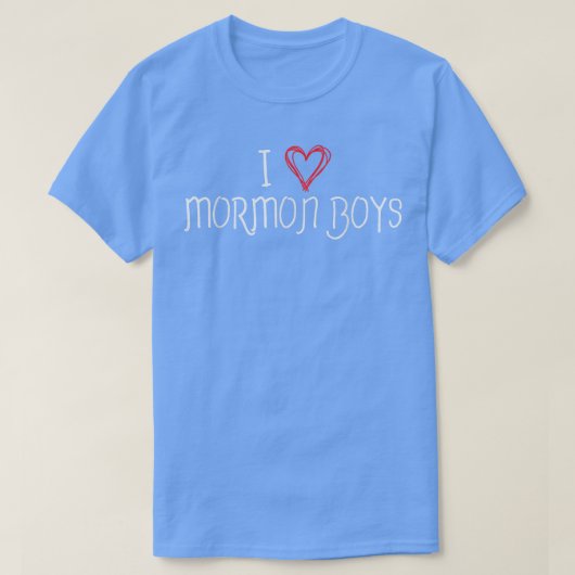 I Heart Love Mormon Boys Cute Funny LDS T-shirt (Design voorkant)