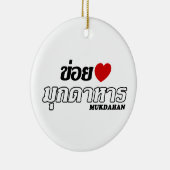 I Heart (Love) Mukdahan, Isan, Thailand Keramisch Ornament (Rechts)