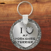 I Heart (Love) My Yorkshire Terrier Sleutelhanger (Voorkant)