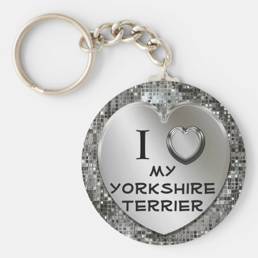 I Heart (Love) My Yorkshire Terrier Sleutelhanger (Voorkant)
