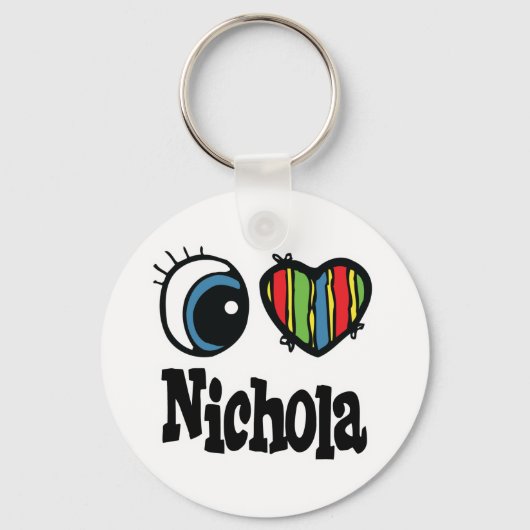 I Heart (Love) Nichola Sleutelhanger (Voorkant)