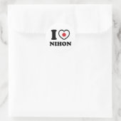 I HEART [LOVE] NIHON CLASSIC ROUND STICKER (Tas)