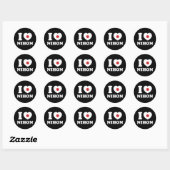 I HEART [LOVE] NIHON CLASSIC ROUND STICKER (Vel)