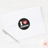 I HEART [LOVE] NIHON CLASSIC ROUND STICKER (Envelop)