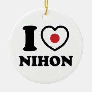 I HEART [LOVE] NIHON KERAMISCH ORNAMENT