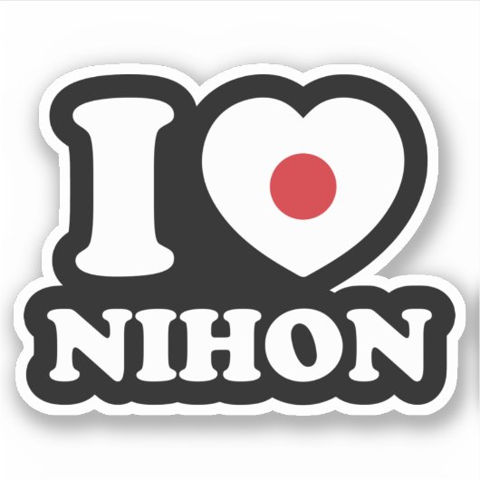 I HEART [LOVE] NIHON STICKER (Voorkant)