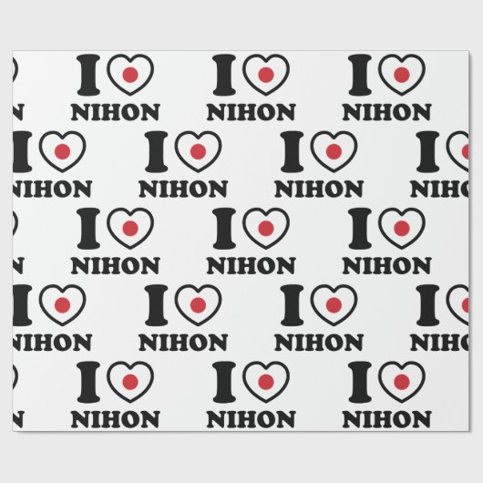 I HEART [LOVE] NIHON WRAPPING PAPIER (Vlak)