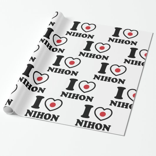 I HEART [LOVE] NIHON WRAPPING PAPIER (Uitgerold)