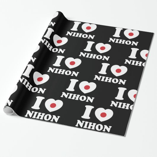 I HEART [LOVE] NIHON WRAPPING PAPIER (Uitgerold)