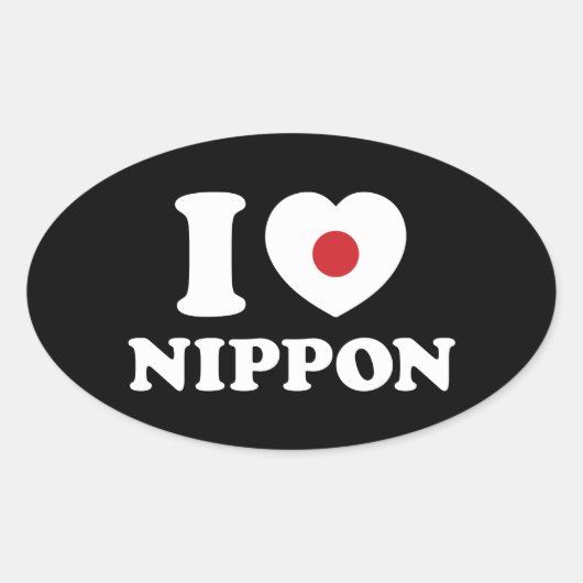 I HEART [LOVE] NIPPON OVAL STICKER (Voorkant)