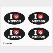 I HEART [LOVE] NIPPON OVAL STICKER (Vel)