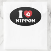 I HEART [LOVE] NIPPON OVAL STICKER (Tas)