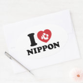 I HEART [LOVE] NIPPON OVAL STICKER (Envelop)
