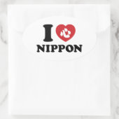 I HEART [LOVE] NIPPON OVAL STICKER (Tas)
