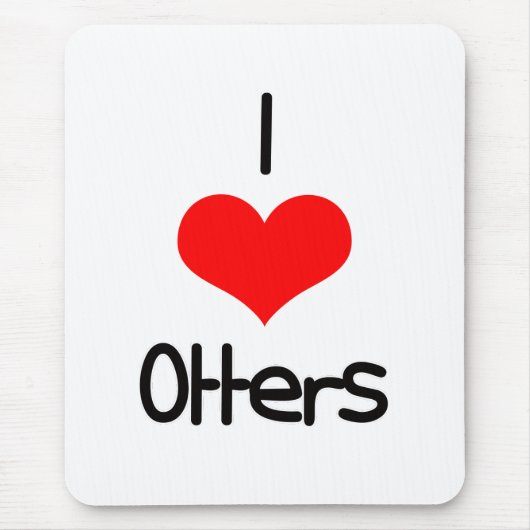 I Heart (Love) Otters Muismat (Voorkant)