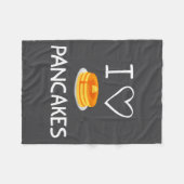 I Heart Love Pancakes, Funny, Jokes, Sarcastic, Fa Fleece Deken (Voorkant (Horizontaal))