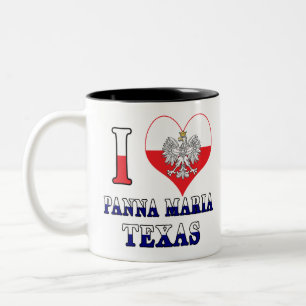 I Heart Love Panna Maria Texas Tweekleurige Koffiemok