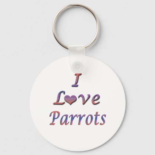 I Heart (Love) Parrots Sleutelhanger (Voorkant)