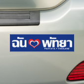 I Heart (Love) Pattaya ❤ Chonburi Eastern Thailand Bumpersticker (Op auto)