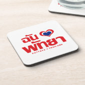 I Heart (Love) Pattaya ❤ Chonburi Eastern Thailand Drankjes Onderzetter (Linkerzijde)