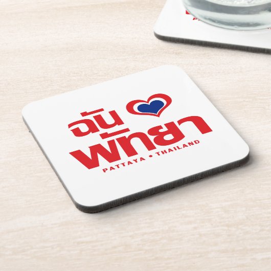 I Heart (Love) Pattaya ❤ Chonburi Eastern Thailand Drankjes Onderzetter (Linkerzijde)