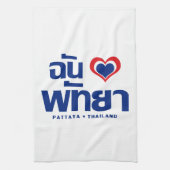 I Heart (Love) Pattaya ❤ Chonburi Eastern Thailand Theedoek (Verticaal)