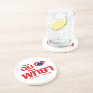 I Heart (Love) Pattaya ❤ Chonburi Eastern Thailand Zandsteen Onderzetter