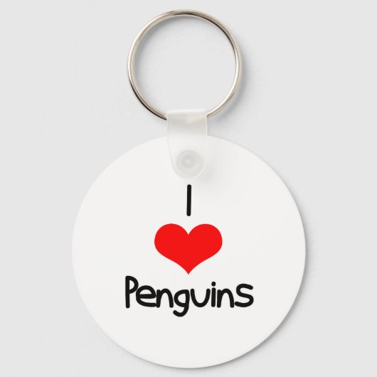 I Heart (Love) Penguins Sleutelhanger (Voorkant)