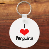 I Heart (Love) Penguins Sleutelhanger (Voorkant)