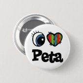 I Heart (Love) Peta Ronde Button 5,7 Cm (Voorkant /achterkant)