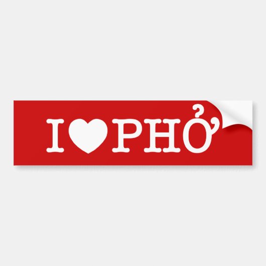 I Heart (Love) Pho Bumpersticker (Voorkant)