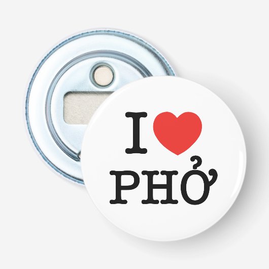 I Heart (Love) Pho Button Flesopener (Voorkant)