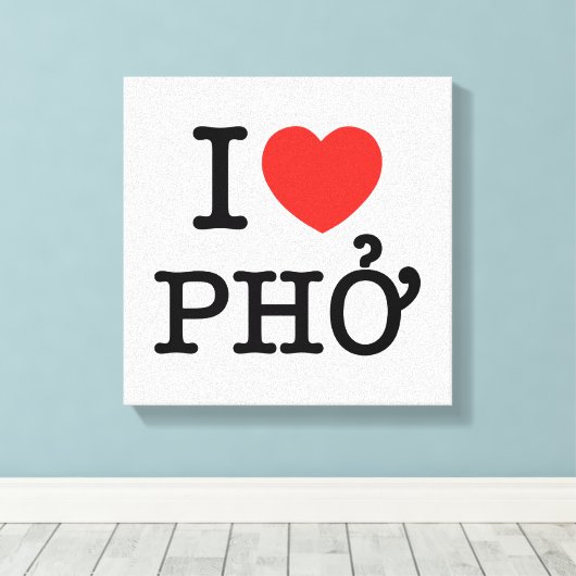 I Heart (Love) Pho Canvas Afdruk (Insitu (Houten vloer))