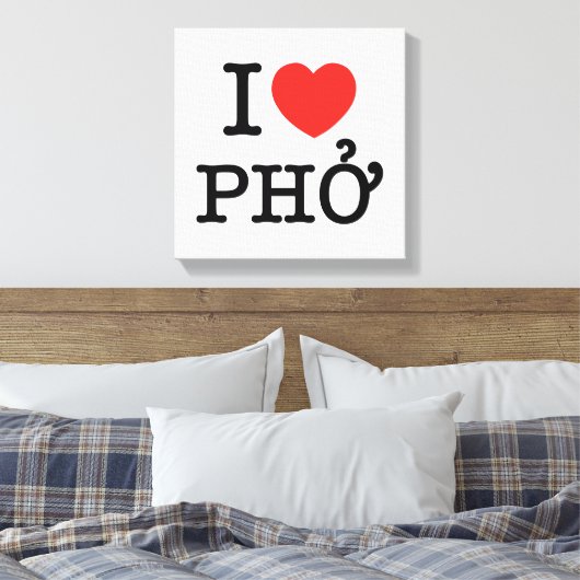 I Heart (Love) Pho Canvas Afdruk (Insitu (Slaapkamer))