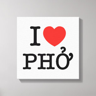 I Heart (Love) Pho Canvas Afdruk