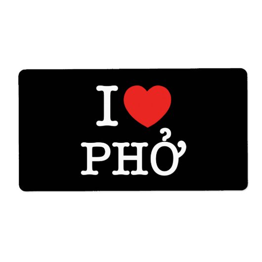I Heart (Love) Pho Etiket (Voorkant)