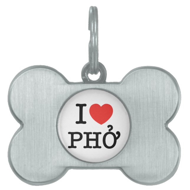 I Heart (Love) Pho Huisdieren Naamplaatje (voorkant)