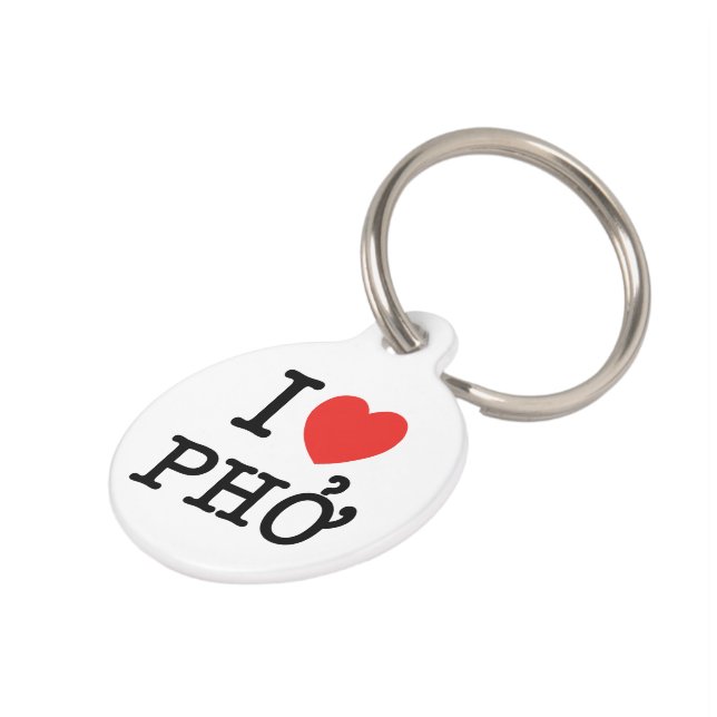 I Heart (Love) Pho Huisdierpenning (Zijkant)