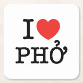I Heart (Love) Pho Kartonnen Onderzetters (Voorkant)