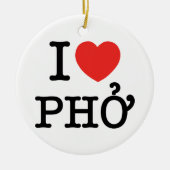 I Heart (Love) Pho Keramisch Ornament (Voorkant)