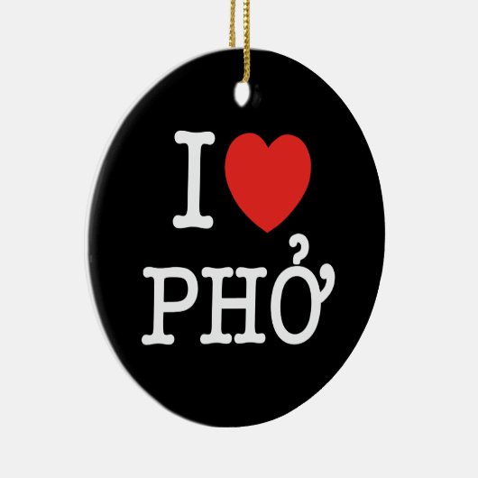 I Heart (Love) Pho Keramisch Ornament (Rechts)