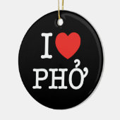 I Heart (Love) Pho Keramisch Ornament (Links)