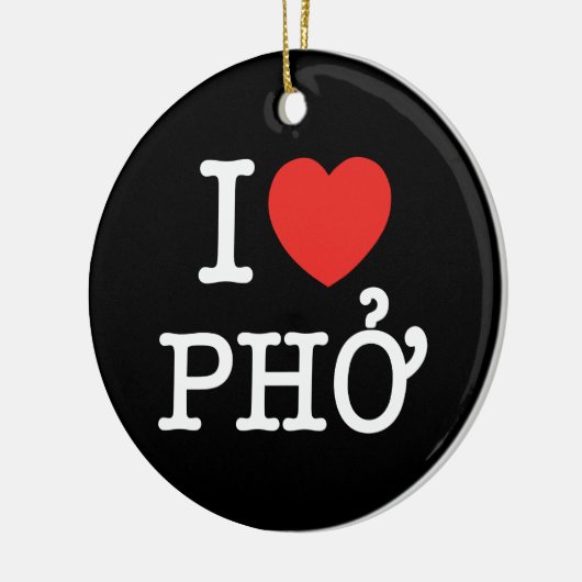 I Heart (Love) Pho Keramisch Ornament (Links)