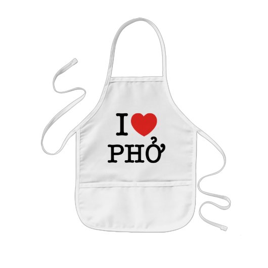 I Heart (Love) Pho Kinder Schort (Voorkant)