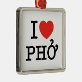 I Heart (Love) Pho Metalen Ornament (Rechts)